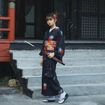 Charger l'image dans la galerie, Kimono Motif Japonais Femme 'Gozaisho'