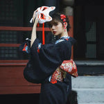 Charger l'image dans la galerie, Kimono Motif Japonais Femme 'Gozaisho'