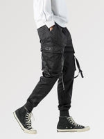 Charger l'image dans la galerie, Pantalon à Sangles Streetwear Noir 'Omura'