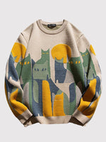 Charger l'image dans la galerie, Pull Japonais Motifs Chats 'Ryogoku'