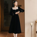 Charger l'image dans la galerie, Robe Japonaise en Velours et Dentelle 'Yoko'