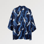 Charger l'image dans la galerie, Veste Kimono Femme Tourbillon Bleu 'Danshoku'