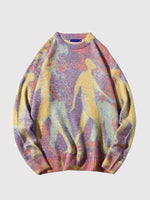 Charger l'image dans la galerie, Pull Multicolore Motif Silhouette 'Tashoku'