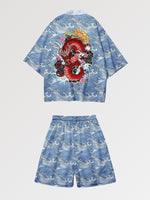 Charger l'image dans la galerie, Ensemble Kimono Short 'Blue Dragon'
