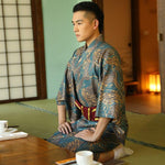 Charger l'image dans la galerie, Kimono Japonais Homme en Soie 'Haruna'
