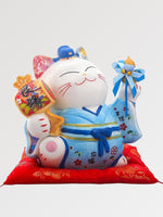 Charger l'image dans la galerie, Maneki-Neko Tirelire 'Kimono Bleu'
