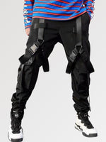 Charger l'image dans la galerie, Pantalon Cargo Noir à Sangles Homme 'Tsushima'
