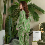 Charger l'image dans la galerie, Pyjama Japonais en Soie Vert
