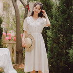 Charger l'image dans la galerie, Robe Japonaise Blanche Vintage 'Toshiko'
