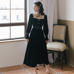 Charger l'image dans la galerie, Robe Japonaise en Velours et Dentelle 'Yoko'
