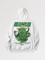 Charger l'image dans la galerie, Sweat à capuche Poulpe Vert Ecriture Japonaise 'Furiku'
