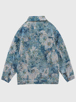 Charger l'image dans la galerie, Veste en Jean Bleue Imprimé Floral 'Koyuki'
