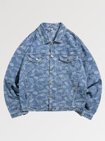 Charger l'image dans la galerie, Veste en Jean Bleu Motifs Paisley 'Shigeaki'

