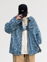 Charger l'image dans la galerie, Veste en Jean Bleu Motifs Paisley 'Shigeaki'
