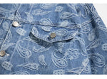 Charger l'image dans la galerie, Veste en Jean Bleu Motifs Paisley 'Shigeaki'
