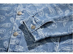 Charger l'image dans la galerie, Veste en Jean Bleu Motifs Paisley 'Shigeaki'

