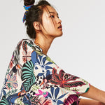 Charger l'image dans la galerie, Veste Kimono Fleurie Femme 'Seijiri'
