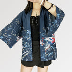 Charger l'image dans la galerie, Veste Kimono Femme Motif Floral 'Nansei'
