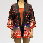 Charger l'image dans la galerie, Veste Kimono Femme Motif Kitsune 'Goto'
