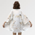 Charger l'image dans la galerie, Veste Kimono Femme Motifs Grues 'Banpresto'
