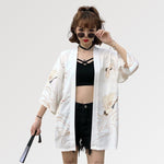 Charger l'image dans la galerie, Veste Kimono Femme Motifs Grues 'Banpresto'
