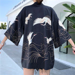 Charger l'image dans la galerie, Veste Kimono Femme Motifs Grues 'Banpresto'
