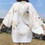 Charger l'image dans la galerie, Veste Kimono Femme Motifs Grues 'Banpresto'
