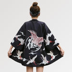 Charger l'image dans la galerie, Veste Kimono Femme Motifs Grues 'Kamen Rider'
