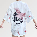 Charger l'image dans la galerie, Veste Kimono Femme Motifs Grues 'Kamen Rider'
