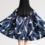 Charger l'image dans la galerie, Veste Kimono Femme Tourbillon Bleu 'Danshoku'
