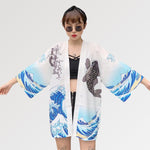 Charger l'image dans la galerie, Veste Kimono Femme Vague de Kanagawa 'Eightman'
