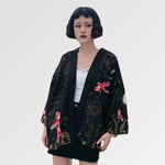 Charger l'image dans la galerie, Veste Kimono Motif Carpe Koï Rouge 'Etorofu'
