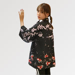 Charger l'image dans la galerie, Veste Kimono Motif Cerisier Japonais 'Yaeyama'
