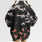 Charger l'image dans la galerie, Veste Kimono Motif Cerisier Japonais 'Yaeyama'

