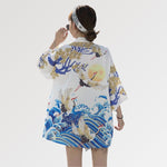Charger l'image dans la galerie, Veste Kimono Motif Clair de Lune 'Satsunan'
