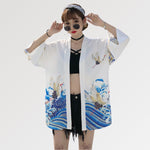 Charger l'image dans la galerie, Veste Kimono Motif Clair de Lune 'Satsunan'
