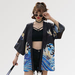 Charger l'image dans la galerie, Veste Kimono Motif Clair de Lune 'Satsunan'
