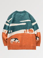 Charger l'image dans la galerie, Pull Motif Vache et Prairie 'Ushi'
