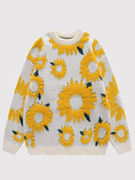 Charger l'image dans la galerie, Pull Motif Fleurs de Tournesol 'Himawari'
