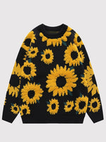 Charger l'image dans la galerie, Pull Motif Fleurs de Tournesol 'Himawari'

